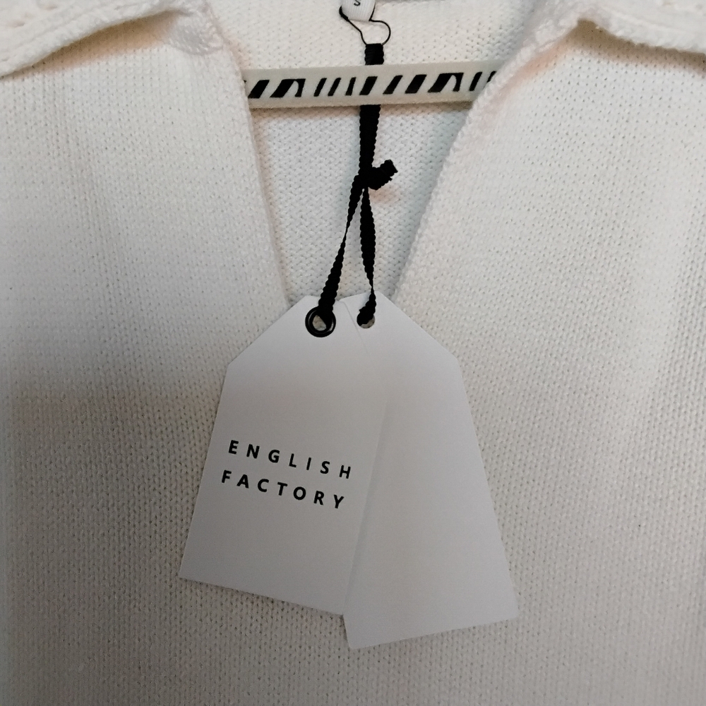English Factory White Blue Sweater Dress for Women - Picture 4 of 9